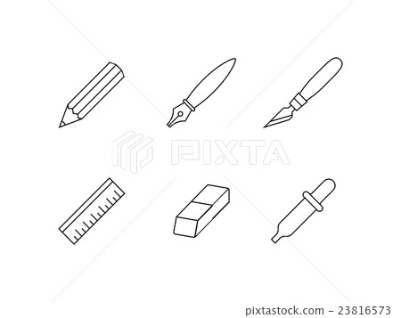 Drawing and painting tools icons Drawing and painting tools icons 23816573