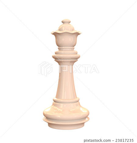  Queen's white shining brilliant 3D rendering image with chess pieces 23817235