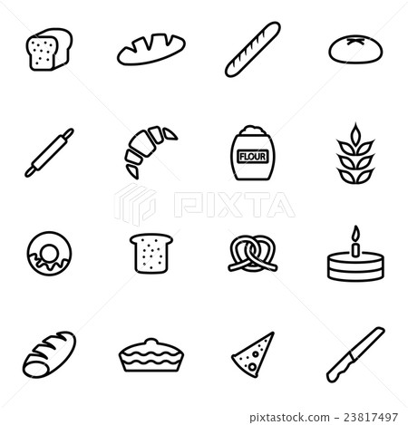 Vector line bakery icon set - Stock Illustration [23817497] - PIXTA