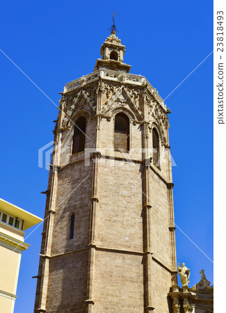 the bell tower of the Cathedral of Valencia, Spain 23818493
