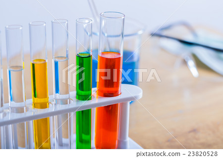 Close up test tube medical glassware on laboratory Close up test tube medical glassware on laboratory 23820528