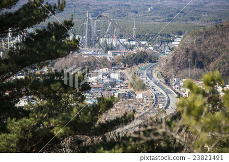 cityscape of Shimoyoshida from viewpoint, village cityscape of Shimoyoshida from viewpoint, village 23821491