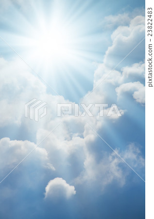 Bright sun shines among the white clouds Bright sun shines among the white clouds 23822483