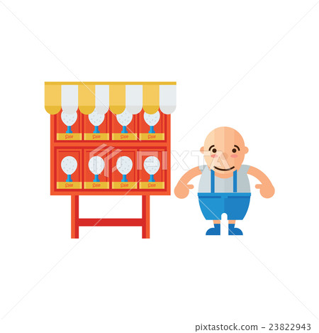 Stock Illustration: man in Fried chicken shop icon orange Color