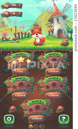 Feed the fox GUI match 3 level map window 23823694