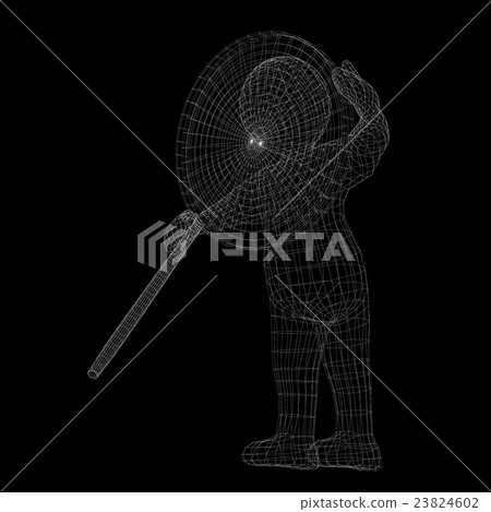man looking through a magnifying glass 23824602