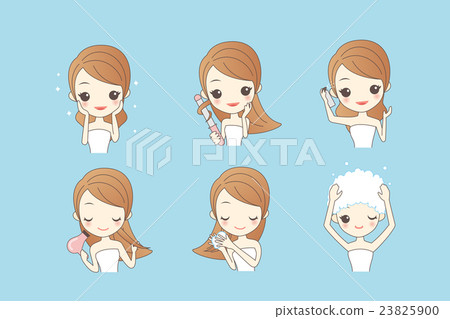 cartoon woman is doing salon cartoon woman is doing salon 23825900