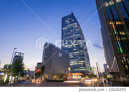 Nagoya city landscape Nagoya city landscape Central Post Office Night view overlooking Lucent tower from north intersection 23826293