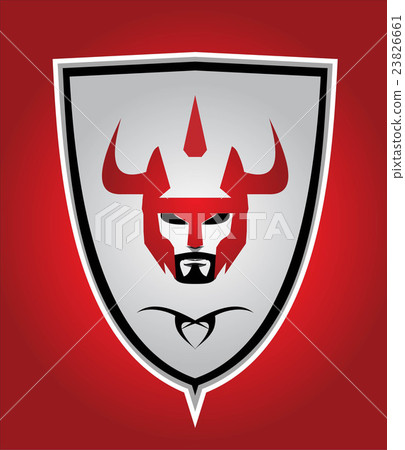 red warrior on grey iron shield red warrior on grey iron shield 23826661