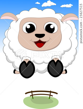 Happy Sheep cartoon Jump 23827515