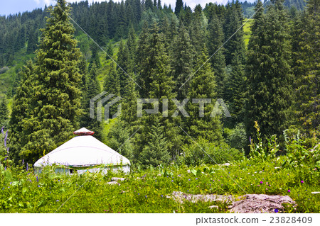 mountain landscape yurt nature kazakhstan mountain landscape yurt nature kazakhstan 23828409