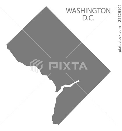 Washington DC USA Map grey Washington DC USA Map grey 23829103