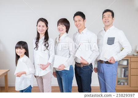 Three generations family with books Three generations family with books 23829397