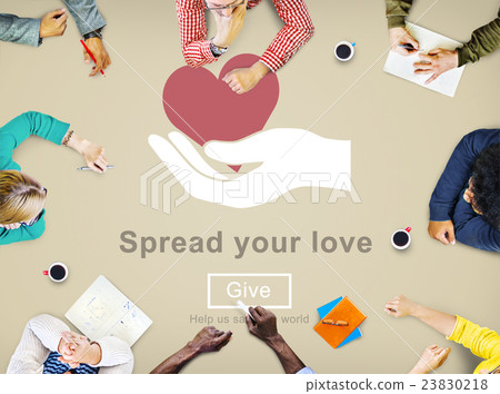 Spread Your Love Helping Hands Donate Concept Spread Your Love Helping Hands Donate Concept 23830218
