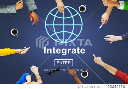Integrate Combine Merge Online Web Concept Integrate Combine Merge Online Web Concept 23830650