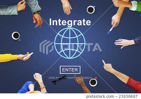 Integrate Combine Merge Online Web Concept Integrate Combine Merge Online Web Concept 23830687