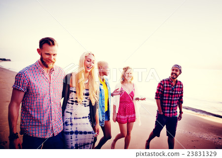 Diverse Beach Summer Friends Fun Bonding Concept 23831329
