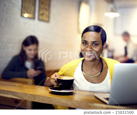 Coffee Shop Cafe Restaurant Laptop Technology Working Concept 23831500