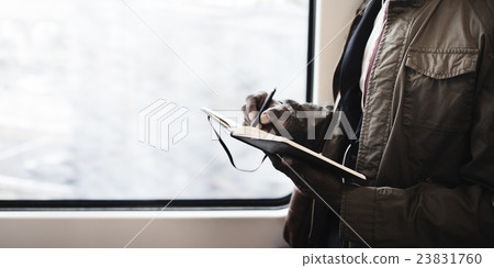 Journalist Businessman Travel Commuter Ideas Concept Journalist Businessman Travel Commuter Ideas Concept 23831760