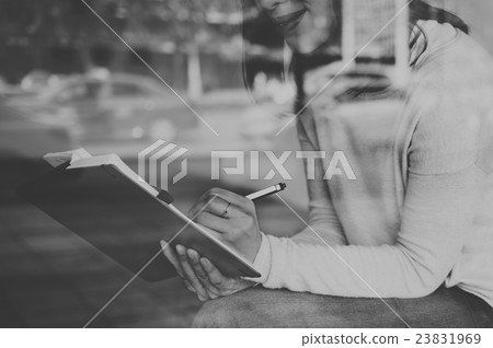 Asian Lady Writing Notebook Diary Concept Asian Lady Writing Notebook Diary Concept 23831969