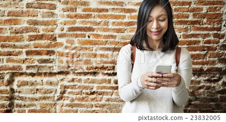 Woman Mobile Phone Connection Technology Concept Woman Mobile Phone Connection Technology Concept 23832005
