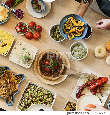 Friends Party Buffet Enjoying Food Concept 23832249