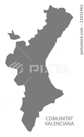 Comunitat Valenciana Spain Map grey Comunitat Valenciana Spain Map grey 23832462