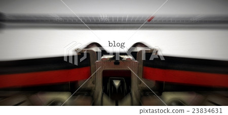 Blog written on old typewritter with zoom blur 23834631