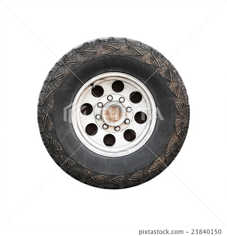 SUV car wheel, front view isolated 23840150