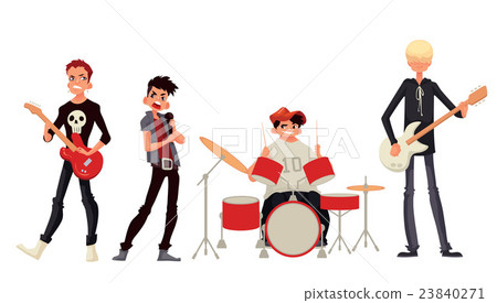 Cartoon rock group musicians illustration Cartoon rock group musicians illustration 23840271