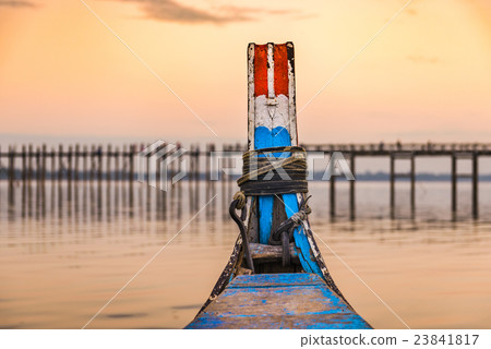 U-Bein Bridge from a Boat U-Bein Bridge from a Boat 23841817