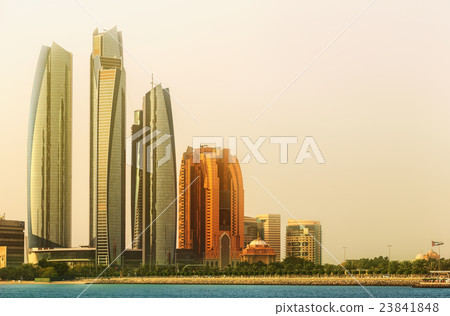Abu Dhabi Skyline and Al Bateen marina, UAE 23841848