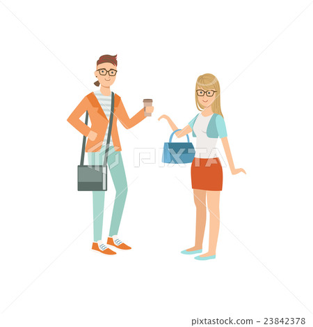 Two Students In Hipster Trendy Outfits 23842378