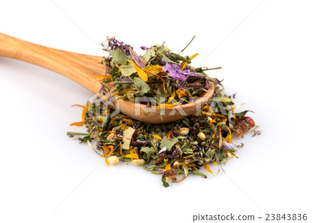 Dried herbal tea leaves Dried herbal tea leaves 23843836