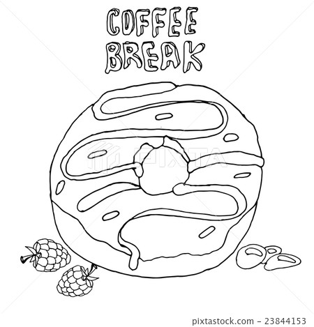 Hand drawn donut. The picture for coloring book 23844153