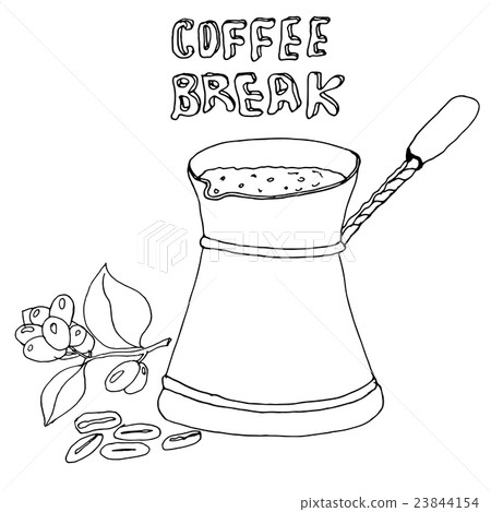 Hand drawn turk wiht coffee.  23844154