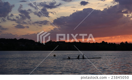 Sunset scene at Lake Pfaeffikersee Sunset scene at Lake Pfaeffikersee 23845050