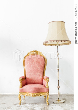 Pink Vintage Chair with lamp Pink Vintage Chair with lamp 23847502
