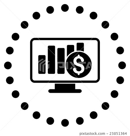 Stock Market Monitoring Icon Stock Market Monitoring Icon 23851364