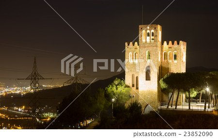 Castle of Torre Baro in evening. Barcelona Castle of Torre Baro in evening. Barcelona 23852090