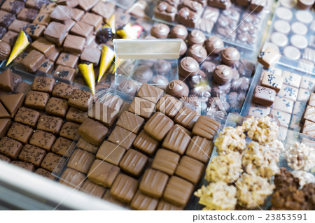 Collection of fine chocolates at tea-room. Collection of fine chocolates at tea-room. 23853591