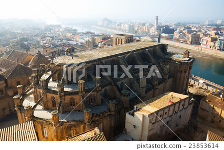 view of Cathedral from Suda castle. Tortosa , Catalonia 23853614