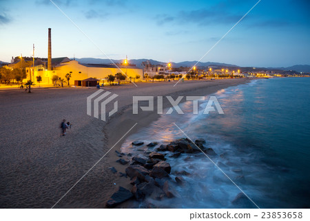 beach of Badalona in twilight 23853658