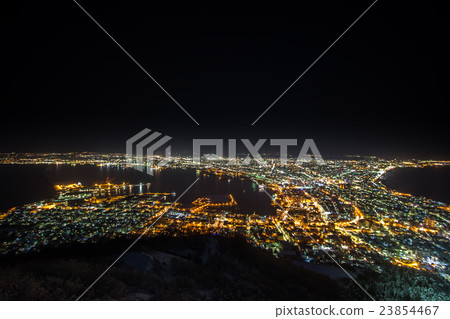 Winter Night View of Hakodate harbor Winter Night View of Hakodate harbor 23854467