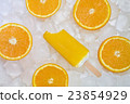 Bitten ice cream with orange slices Bitten ice cream with orange slices 23854929