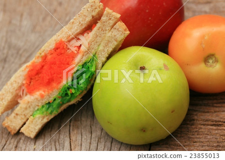 Seaweed salad and sandwich Seaweed salad and sandwich 23855013