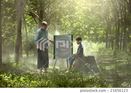 French teacher Helping Pupils Studying 23856123