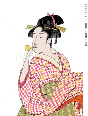 A woman blowing a beadro 23857451