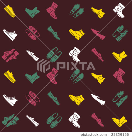 Seamless pattern with flat icons of mens shoes 23859166