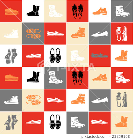Seamless pattern with flat icons of mens shoes 23859168